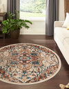 Copenhagen Dahlia Collection Area Rug -  Bispebjerg Round Beige  lifestyle 20