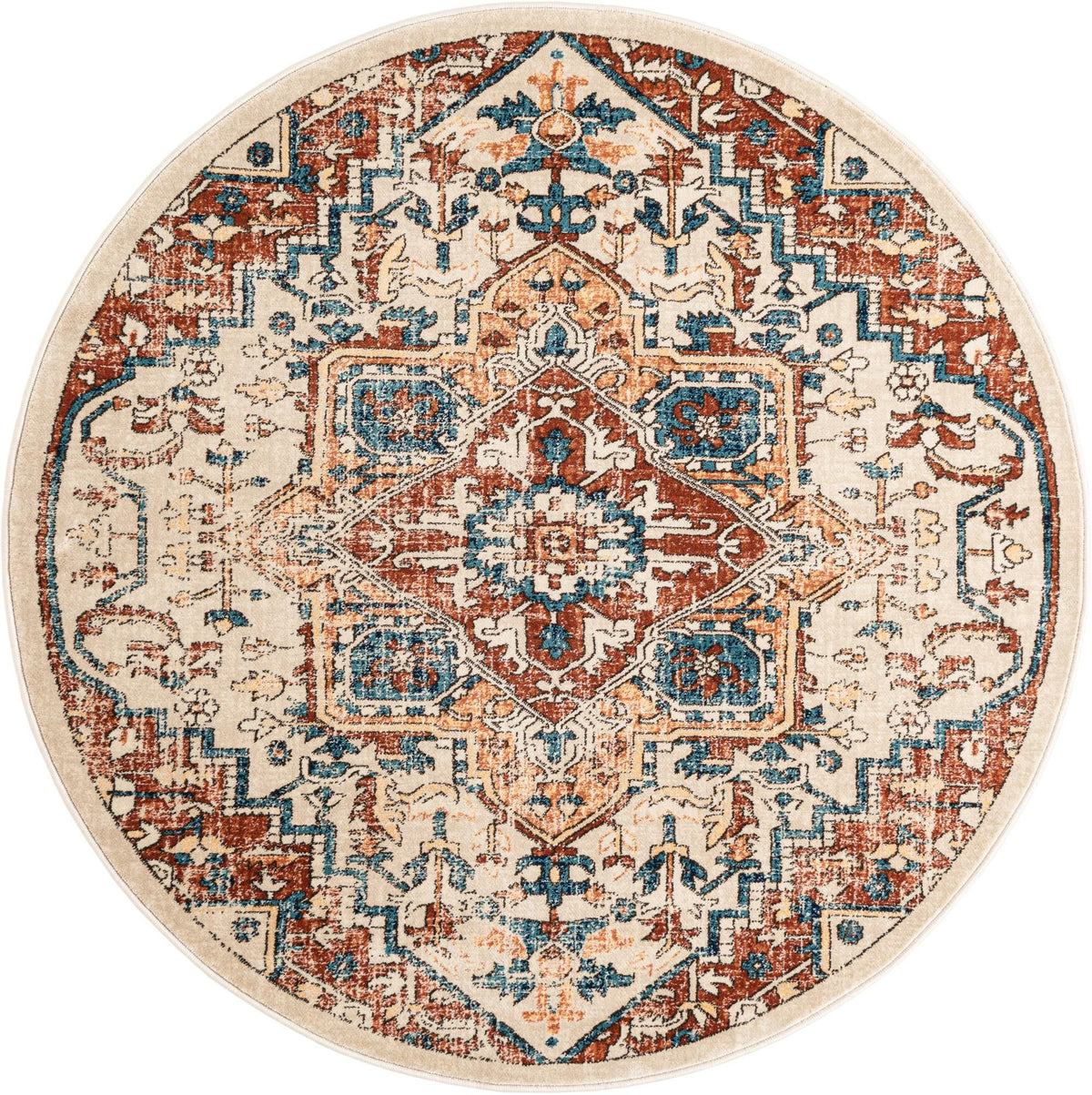 Copenhagen Dahlia Collection Area Rug -  Bispebjerg Round Beige  lifestyle 17