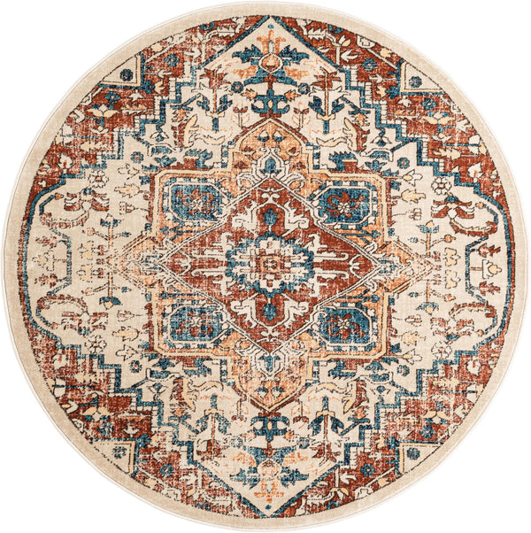 Copenhagen Dahlia Collection Area Rug -  Bispebjerg Round Beige  lifestyle 17