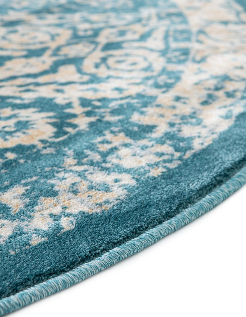 Copenhagen Dahlia Collection Area Rug -  Amager Round Teal  lifestyle 45