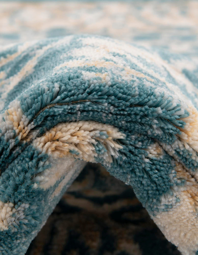 Copenhagen Dahlia Collection Area Rug -  Amager Round Teal  lifestyle 47