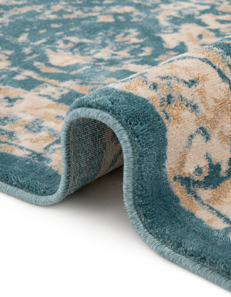 Copenhagen Dahlia Collection Area Rug -  Amager Round Teal  lifestyle 51