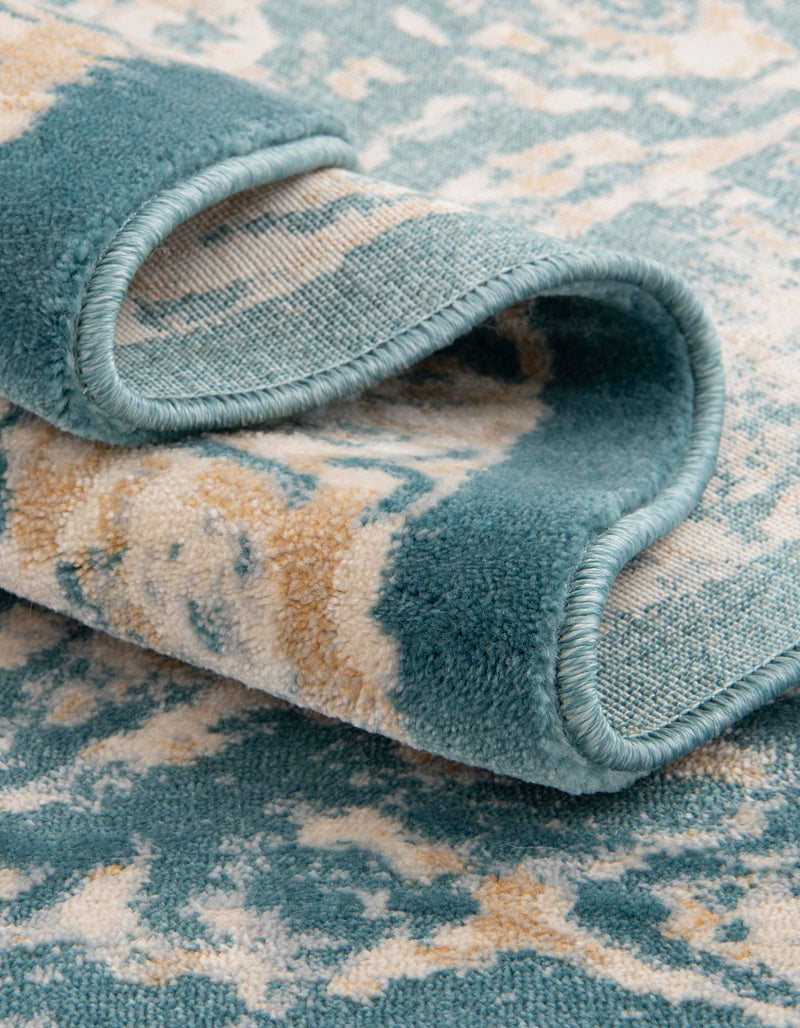 Copenhagen Dahlia Collection Area Rug -  Amager Round Teal  lifestyle 57