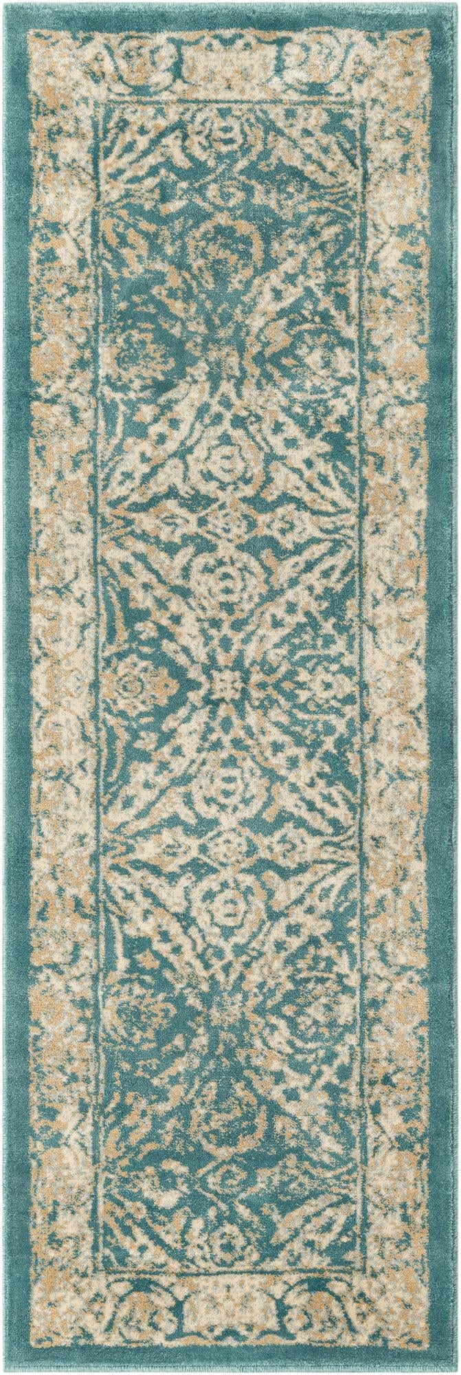 Copenhagen Dahlia Collection Area Rug -  Amager Runner Teal  lifestyle 27