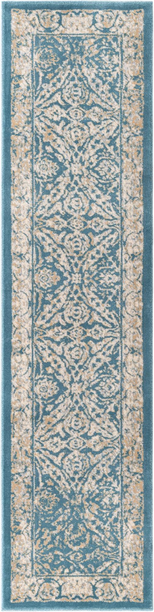 Copenhagen Dahlia Collection Area Rug -  Amager Runner Teal  lifestyle 30