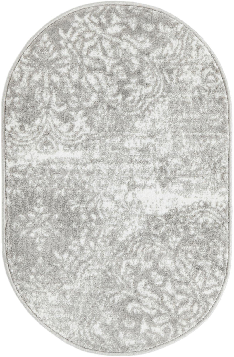 Riviera Elegance Collection Area Rug -  Monaco (Light Gray) Oval Light Gray Main
