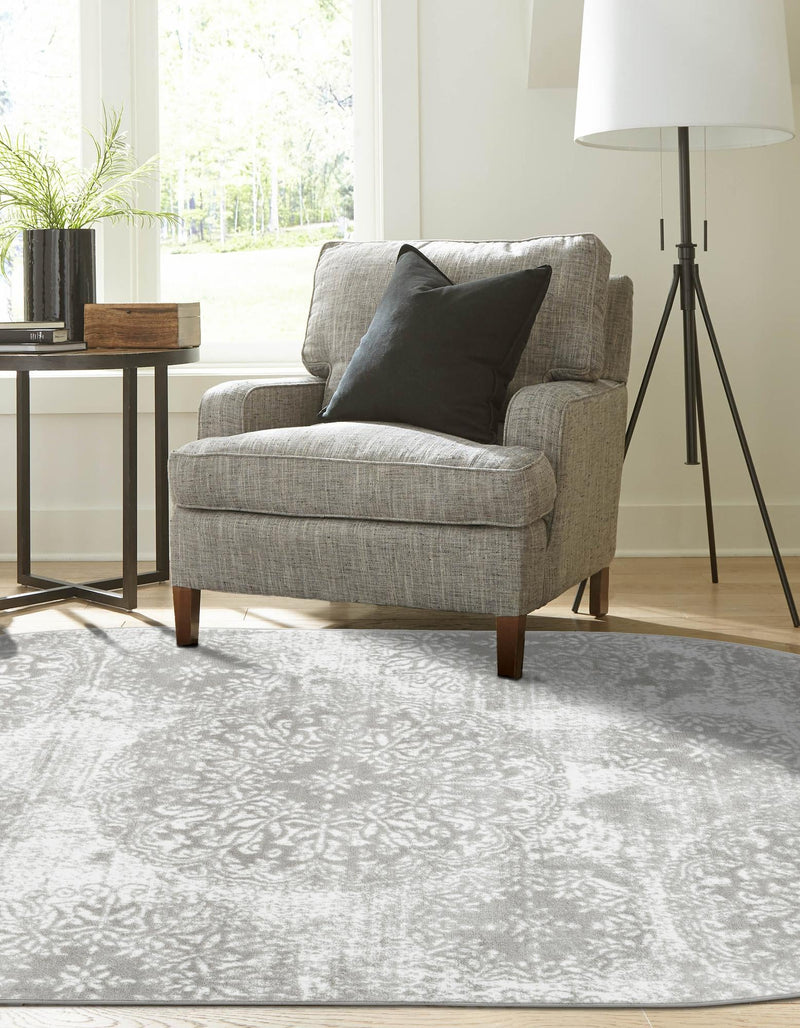 Riviera Elegance Collection Area Rug -  Monaco (Light Gray) Oval Light Gray  lifestyle 4
