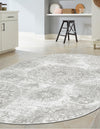 Riviera Elegance Collection Area Rug -  Monaco (Light Gray) Oval Light Gray  lifestyle 12