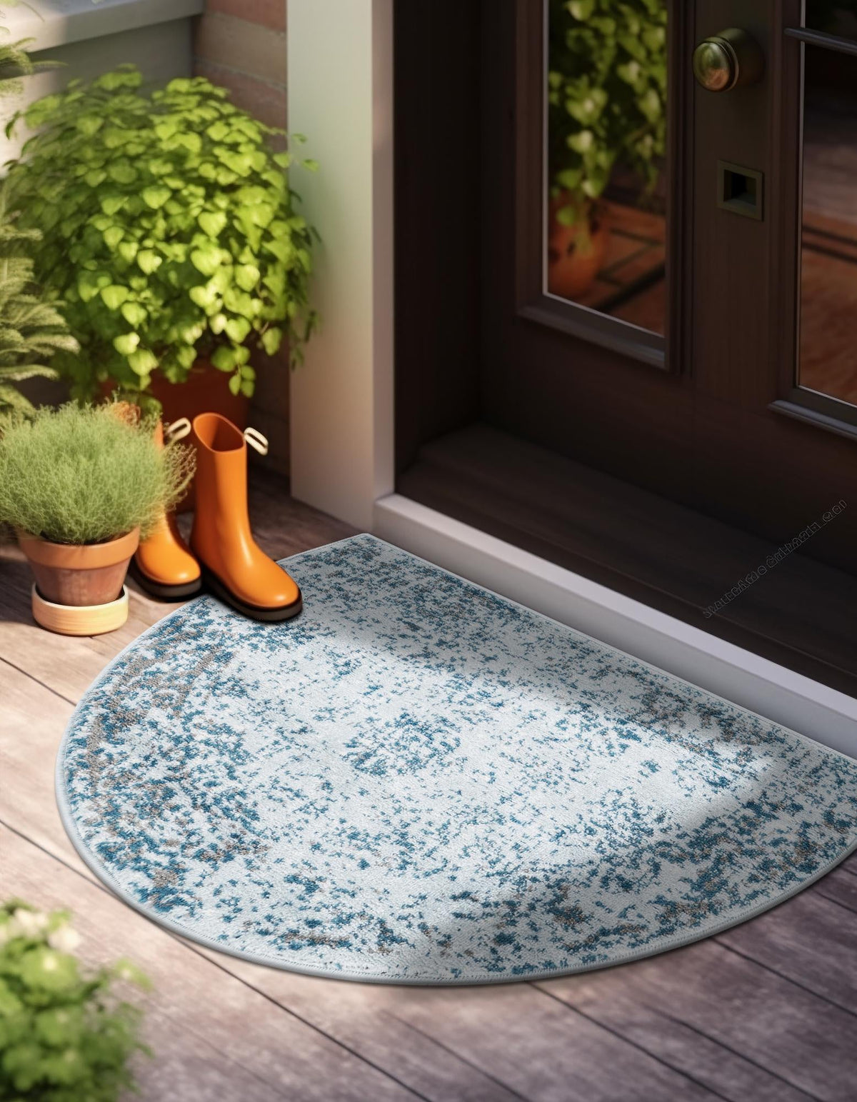 Riviera Elegance Collection Area Rug - Antibes (Light Blue) Hearth Light Blue  lifestyle 11