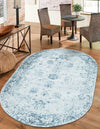 Riviera Elegance Collection Area Rug - Antibes (Light Blue) Oval Light Blue  lifestyle 3