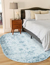 Riviera Elegance Collection Area Rug - Antibes (Light Blue) Oval Light Blue  lifestyle 9