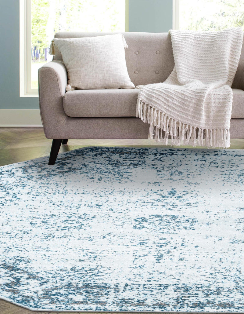 Riviera Elegance Collection Area Rug - Antibes (Light Blue) Octagon Light Blue  lifestyle 6