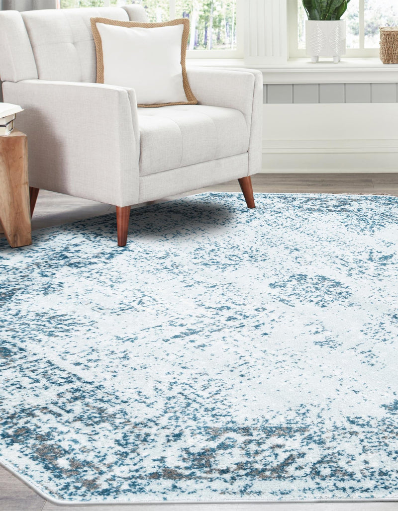 Riviera Elegance Collection Area Rug - Antibes (Light Blue) Octagon Light Blue  lifestyle 8