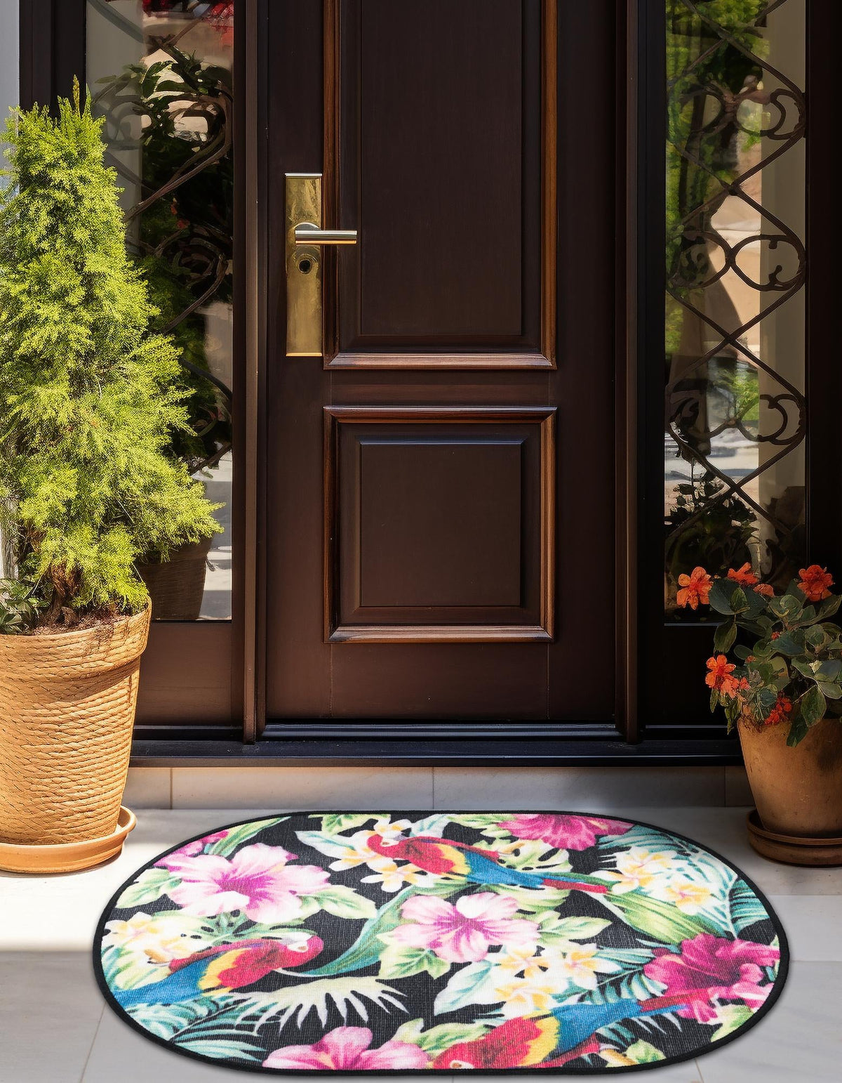 Belizean Tropics Outdoor Rugs Collection Area Rug - Caye Oval Multi  lifestyle 28
