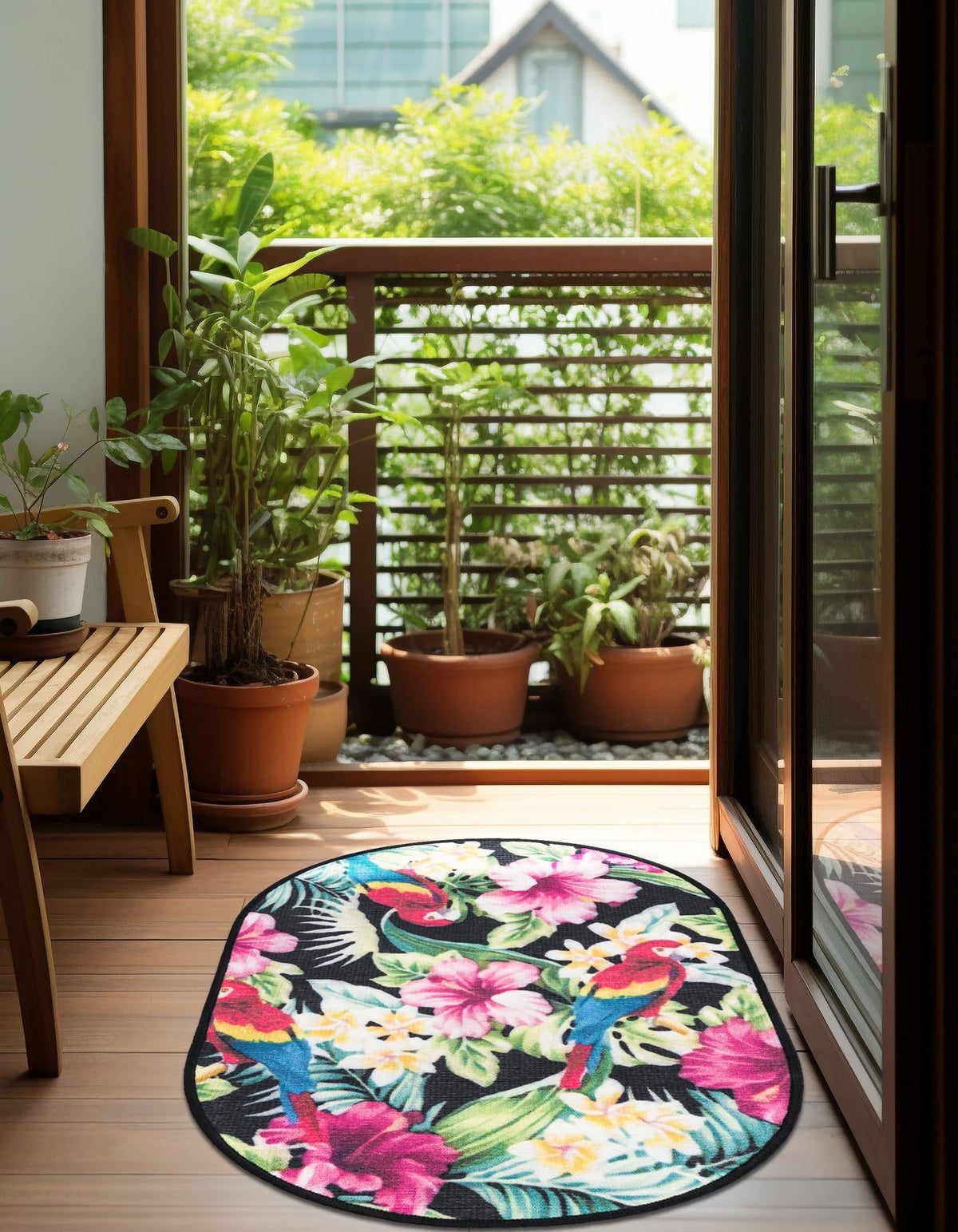 Belizean Tropics Outdoor Rugs Collection Area Rug - Caye Oval Multi  lifestyle 30