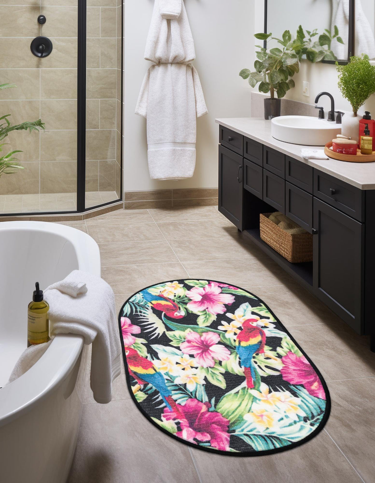 Belizean Tropics Outdoor Rugs Collection Area Rug - Caye Oval Multi  lifestyle 36