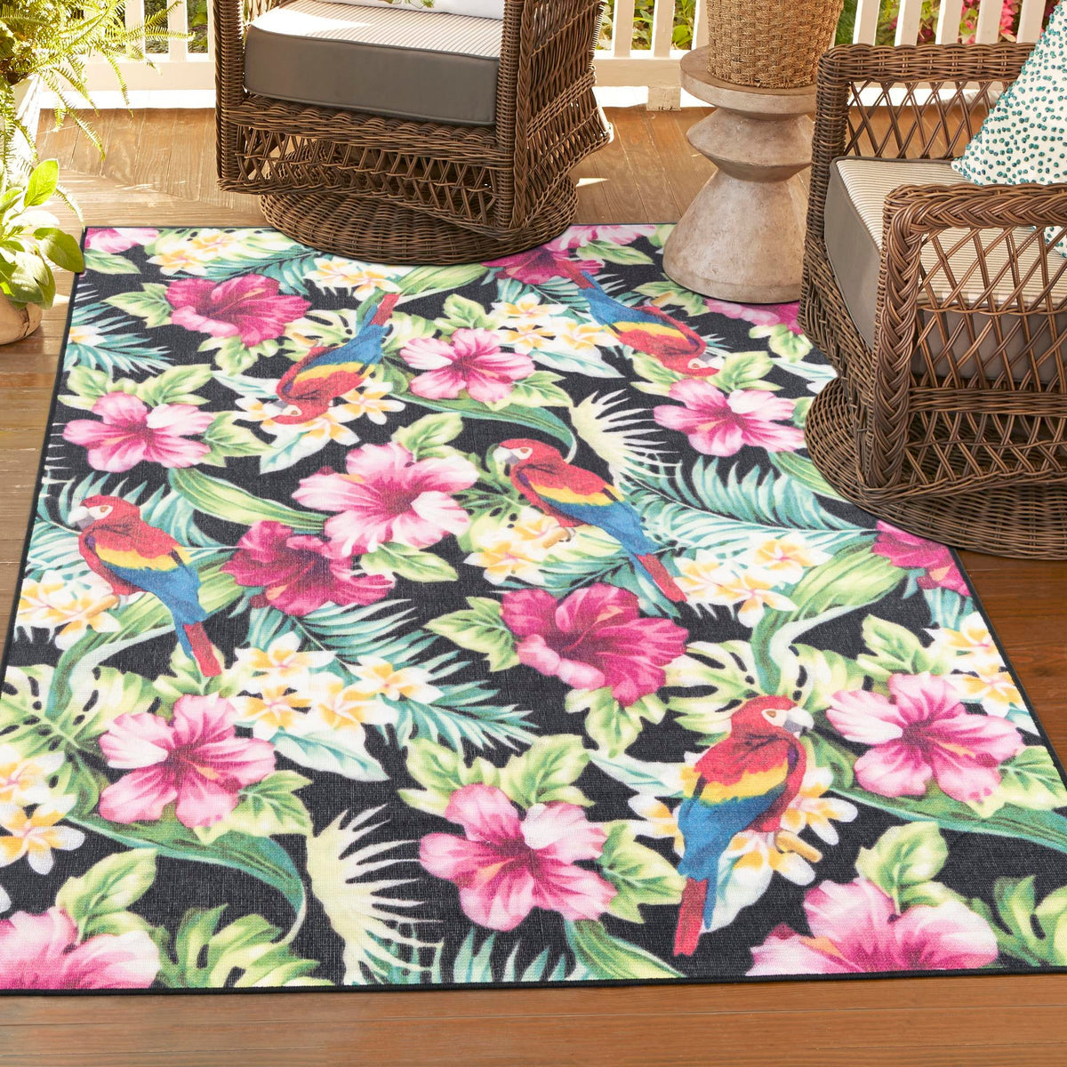 Belizean Tropics Outdoor Rugs Collection Area Rug - Caye Rectangle Multi  lifestyle 15