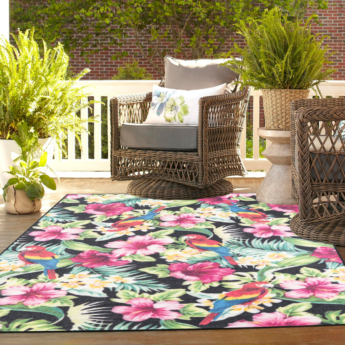 Belizean Tropics Outdoor Rugs Collection Area Rug - Caye Rectangle Multi  lifestyle 16