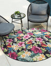 Belizean Tropics Outdoor Rugs Collection Area Rug - Caye Round Multi  lifestyle 21