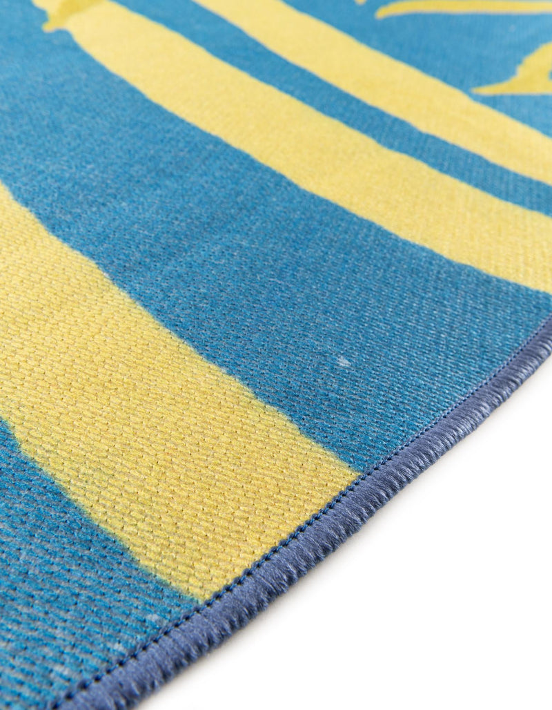 Belizean Tropics Outdoor Rugs Collection Area Rug -  Barrier Round Blue  lifestyle 48
