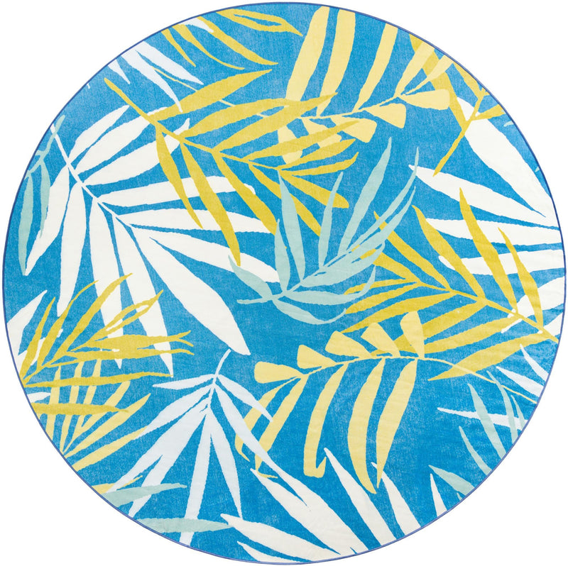 Belizean Tropics Outdoor Rugs Collection Area Rug -  Barrier Round Blue  lifestyle 19