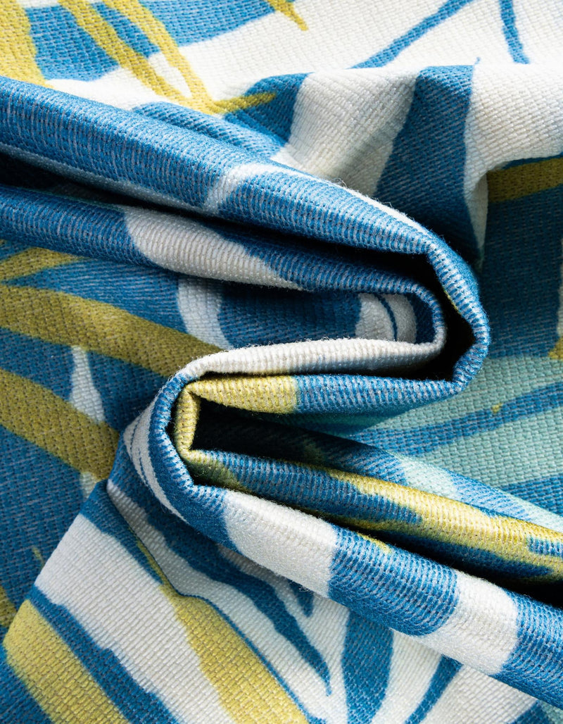 Belizean Tropics Outdoor Rugs Collection Area Rug -  Barrier Rectangle Blue  lifestyle 10