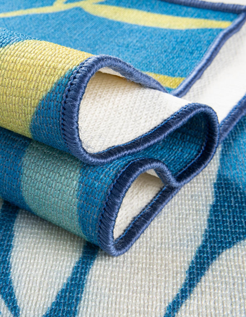 Belizean Tropics Outdoor Rugs Collection Area Rug -  Barrier Rectangle Blue  lifestyle 15