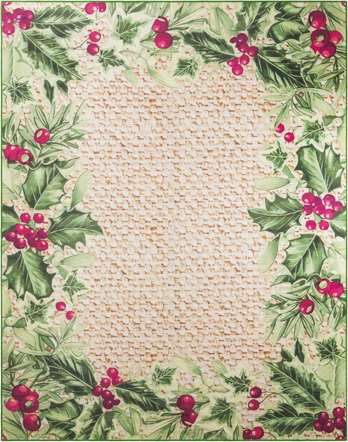 Belizean Tropics Outdoor Rugs Collection Area Rug -  Ambergris Rectangle Beige and Green Main