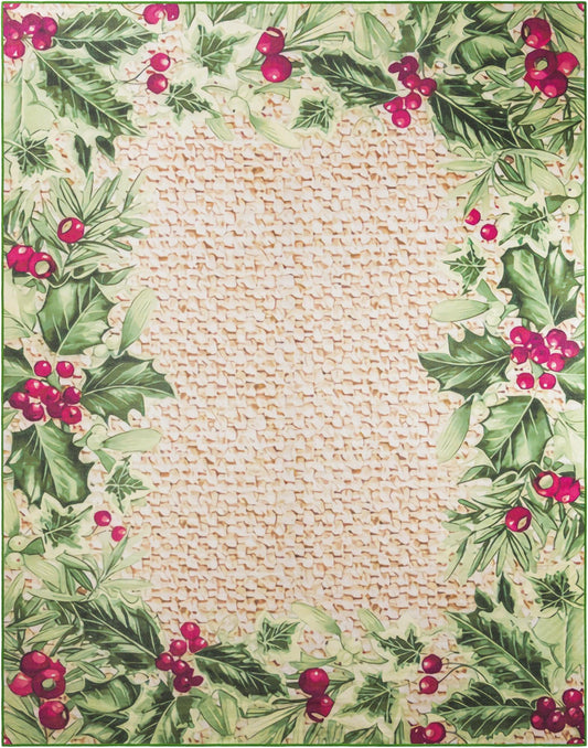 Belizean Tropics Outdoor Rugs Collection Area Rug -  Ambergris Rectangle Beige and Green Main