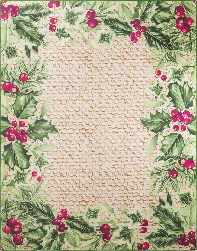 Belizean Tropics Outdoor Rugs Collection Area Rug -  Ambergris Rectangle Beige and Green Main