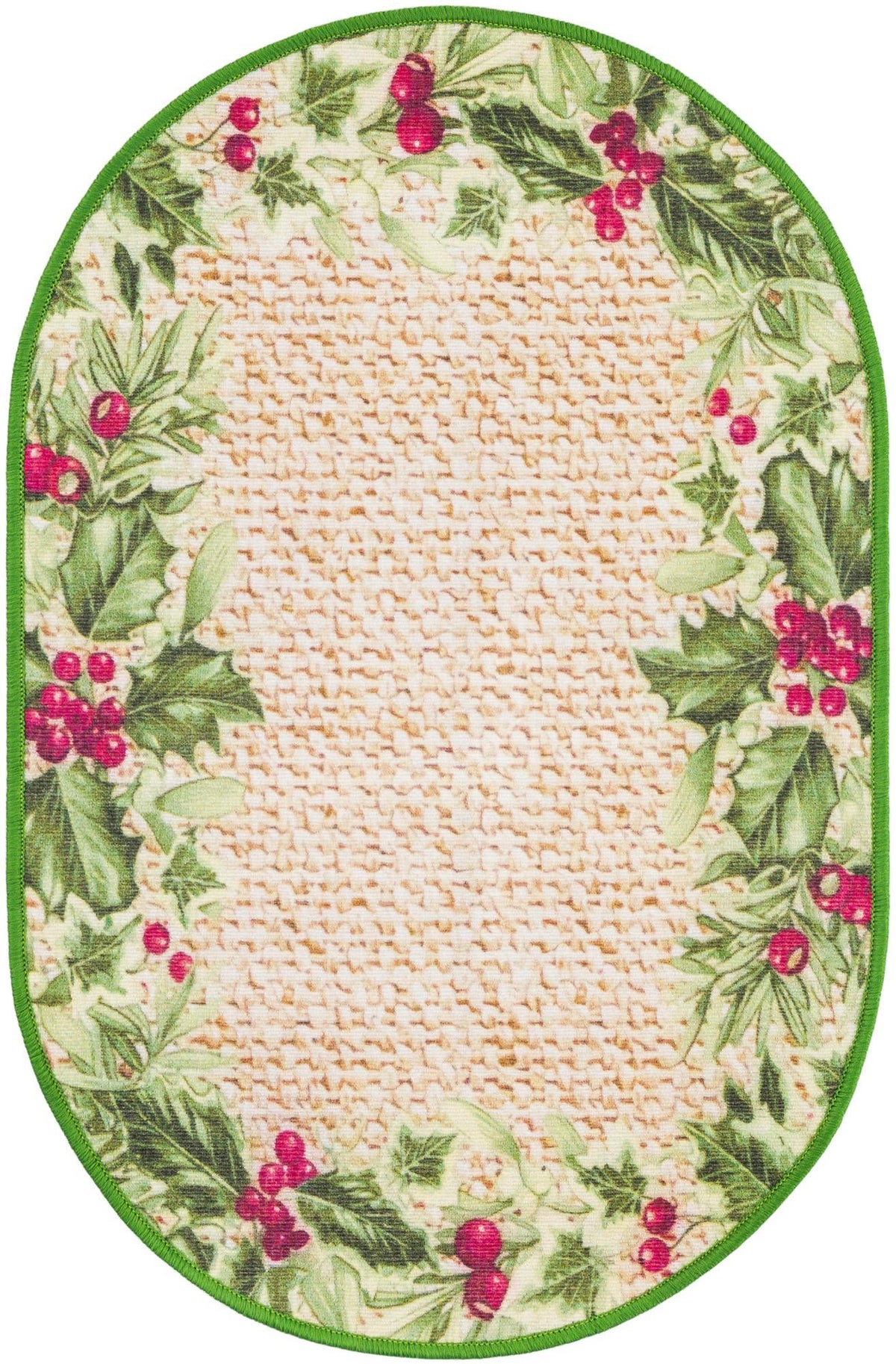 Belizean Tropics Outdoor Rugs Collection Area Rug -  Ambergris Oval Beige and Green  lifestyle 20