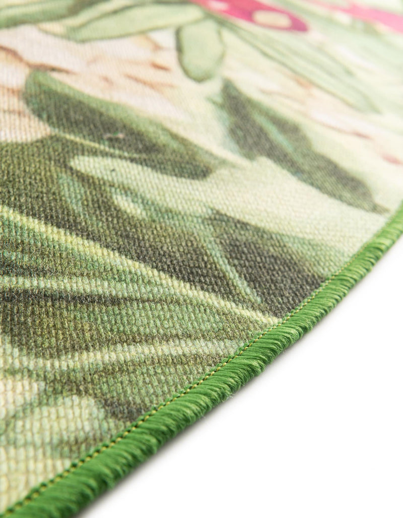 Belizean Tropics Outdoor Rugs Collection Area Rug -  Ambergris Round Beige and Green  lifestyle 46
