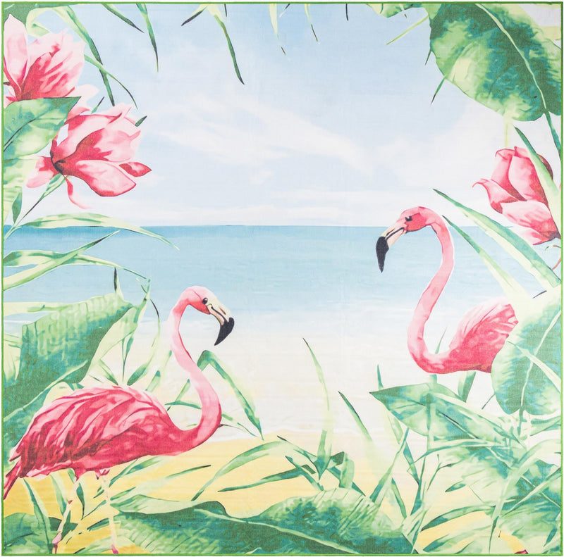 Belizean Tropics Outdoor Rugs Collection Area Rug -  Placencia Square Blue and Green  lifestyle 22