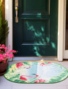 Belizean Tropics Outdoor Rugs Collection Area Rug -  Placencia Oval Blue and Green  lifestyle 34