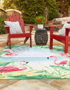Belizean Tropics Outdoor Rugs Collection Area Rug -  Placencia Rectangle Blue and Green  lifestyle 3