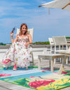 Belizean Tropics Outdoor Rugs Collection Area Rug -  Placencia Rectangle Blue and Green  lifestyle 4