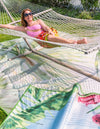 Belizean Tropics Outdoor Rugs Collection Area Rug -  Placencia Rectangle Blue and Green  lifestyle 6