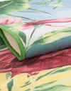 Belizean Tropics Outdoor Rugs Collection Area Rug -  Placencia Round Blue and Green  lifestyle 45