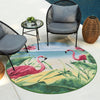 Belizean Tropics Outdoor Rugs Collection Area Rug -  Placencia Round Blue and Green  lifestyle 81