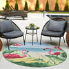 Belizean Tropics Outdoor Rugs Collection Area Rug -  Placencia Round Blue and Green  lifestyle 84