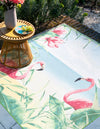 Belizean Tropics Outdoor Rugs Collection Area Rug -  Placencia Square Blue and Green  lifestyle 32