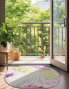 Belizean Tropics Outdoor Rugs Collection Area Rug -  Hopkins Oval Ivory  lifestyle 24