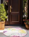 Belizean Tropics Outdoor Rugs Collection Area Rug -  Hopkins Oval Ivory  lifestyle 28