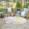 Belizean Tropics Outdoor Rugs Collection Area Rug -  Hopkins Round Ivory  lifestyle 81