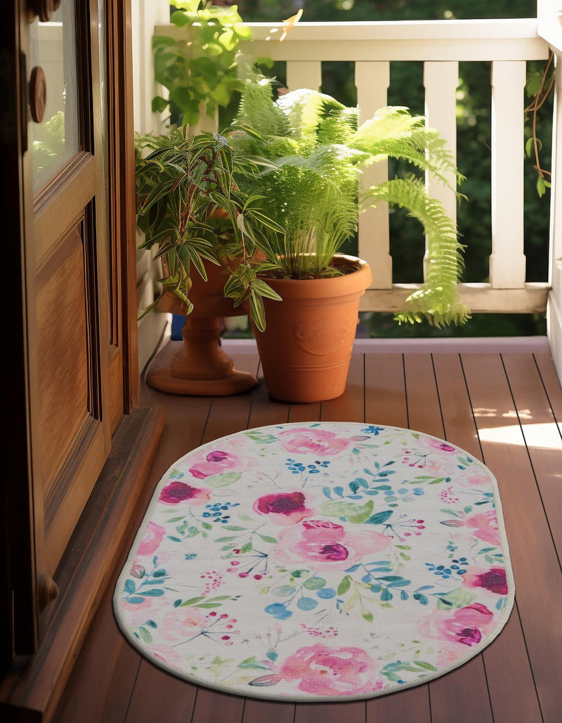 Belizean Tropics Outdoor Rugs Collection Area Rug -  Dangriga Oval Ivory  lifestyle 28