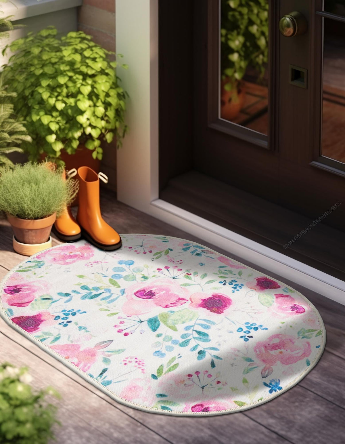 Belizean Tropics Outdoor Rugs Collection Area Rug -  Dangriga Oval Ivory  lifestyle 36