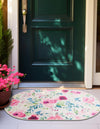 Belizean Tropics Outdoor Rugs Collection Area Rug -  Dangriga Oval Ivory  lifestyle 37