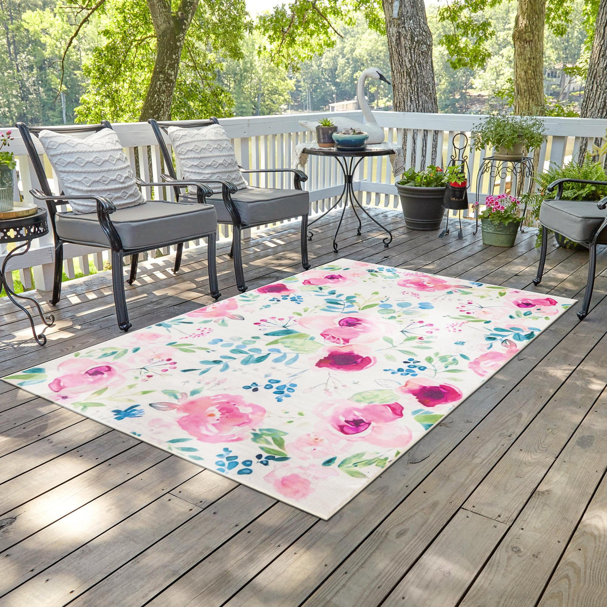 Belizean Tropics Outdoor Rugs Collection Area Rug -  Dangriga Rectangle Ivory  lifestyle 16