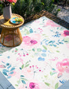 Belizean Tropics Outdoor Rugs Collection Area Rug -  Dangriga Square Ivory  lifestyle 29