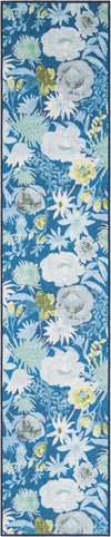 Belizean Tropics Outdoor Rugs Collection Area Rug -  Lagoon Runner Navy Blue  lifestyle 22